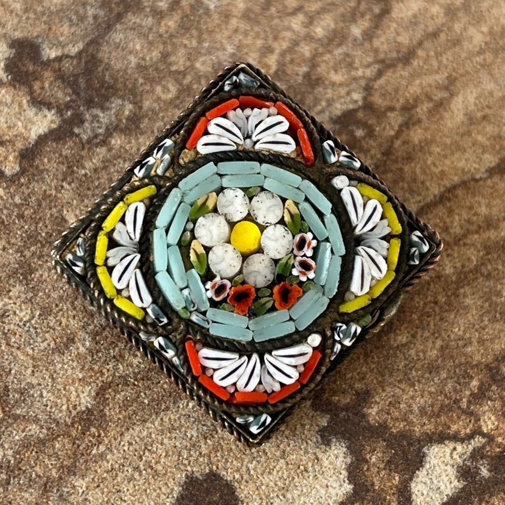 Vintage Italian Micro Mosaic Brooch